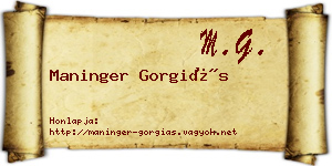 Maninger Gorgiás névjegykártya